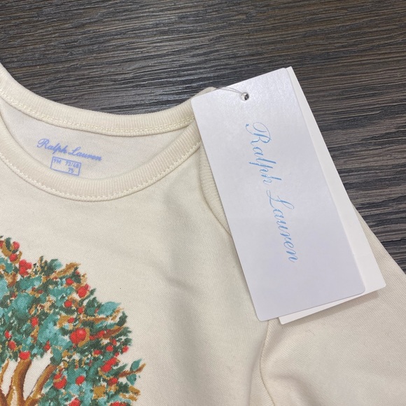 Ralph Lauren Girls' Apple Picking Polo Bear Cotton Bodysuit, 2 Pac - Picture 3 of 9